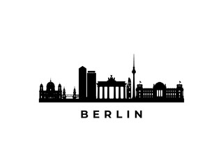 Fototapeta premium Vector Berlin skyline. Travel Berlin famous landmarks. Business and tourism concept for presentation, banner, web site.