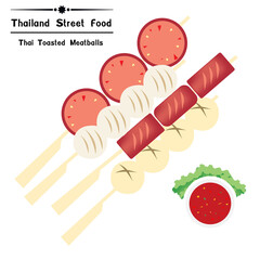 Thailand Street Food Thai Toasted meatballs