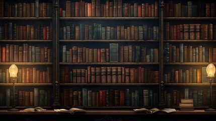 a bookshelf with many books