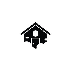 Home icon. Simple style building company big sale poster background symbol. Web site home page button . Home brand logo design element. Home t-shirt printing. vector for sticker.