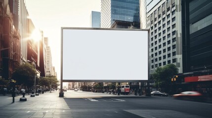 a large billboard in a city - obrazy, fototapety, plakaty