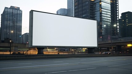 a large billboard in a city - obrazy, fototapety, plakaty