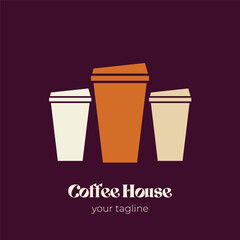 coffee quotes graphics, logos, labels and badges Vector illustration coffee shop logo template Cafe vector emblem. Cup of coffee icon