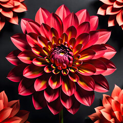 Captivating Dahlia Splendor: An Extravaganza of Paper Artistry in Myriad Hues.(Generative AI)