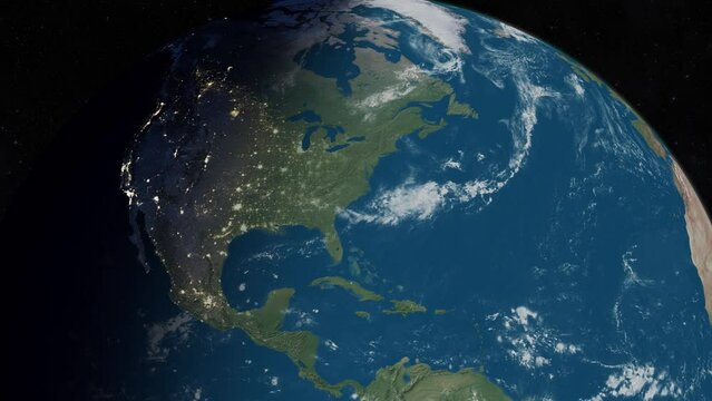 North America 4K Earth Globe