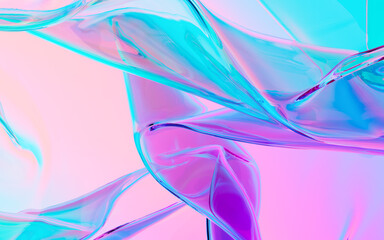 Abstract gradient glass background, 3d rendering.