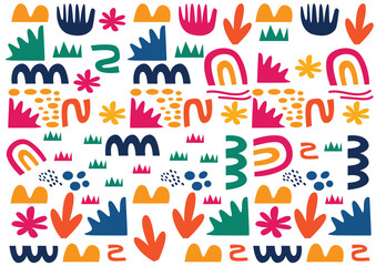 Abstract Hand Drawn Doodle Colorful Background