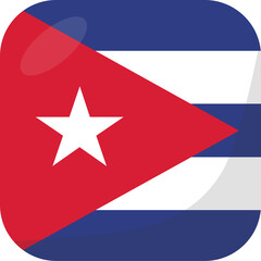 Cuba flag square 3D cartoon style.