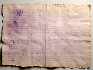 Aged Ledger Paper with Faded Purple Ruled Lines