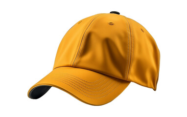 Yellow simple Cap isolated on transparent background.