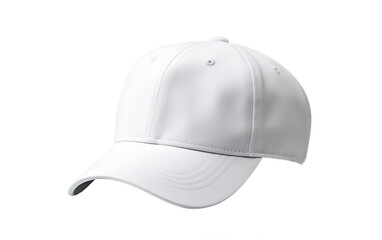 White Cap, Basic white cap, White hat isolated on transparent background.
