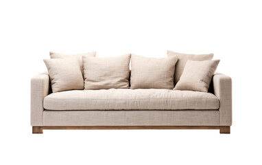 Linen Sleeper Sofa, 2seater sleeper sofa isolated on transparent background.