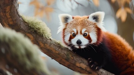 a red panda on a tree branch