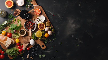 food still life background with space for text