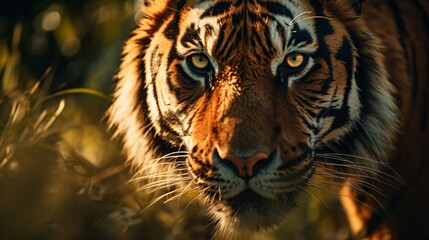 a tiger looking at the camera