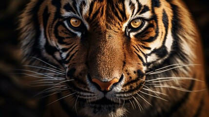 a close up of a tiger