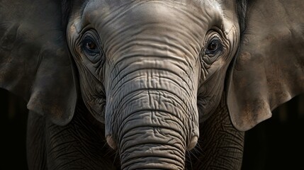 an elephant with its trunk up