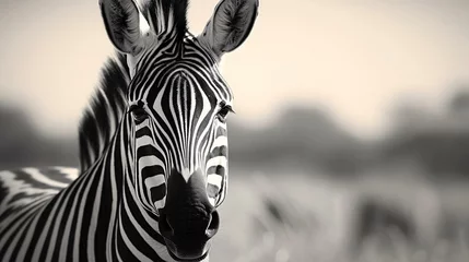 Rolgordijnen a zebra looking at the camera © KWY