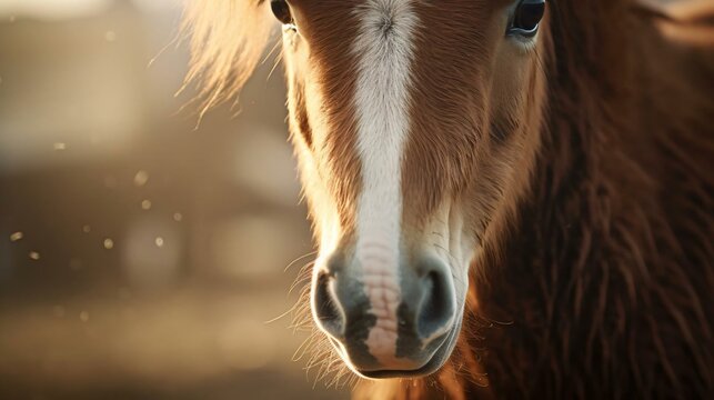 a brown and white horse