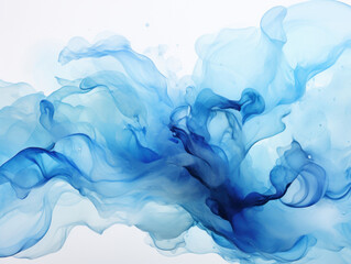 Abstract Water Ink Wave Merging with Watercolor