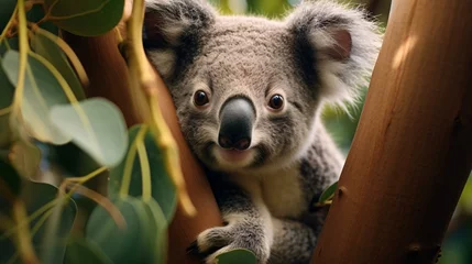 Keuken spatwand met foto a koala bear in a tree © KWY
