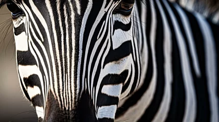 Fotobehang a close up of a zebra © KWY