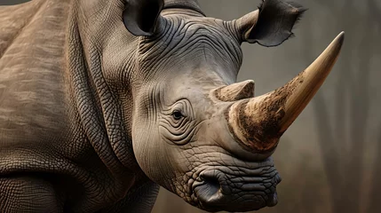 Foto op Plexiglas anti-reflex a close up of a rhino © KWY
