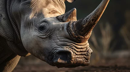 Selbstklebende Fototapeten a close up of a rhino © KWY