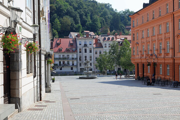 Square in the City of ljubljana in Slovenia in Central Europe