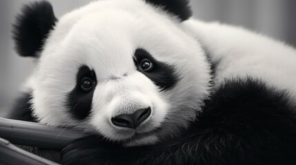 Obraz premium a panda bear with a black nose