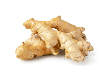 Fresh ginger root isolated on white background