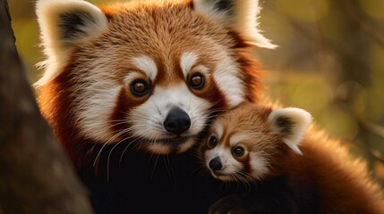 Obraz premium a couple of red pandas