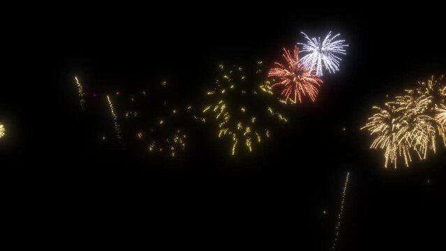 Colorful fireworks in the Night sky Background Video