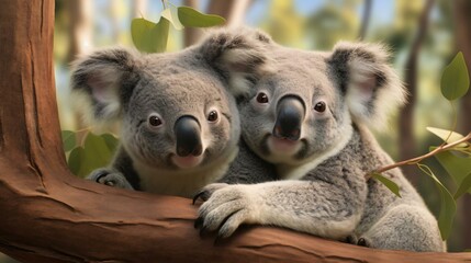 Obraz premium koalas hugging each other