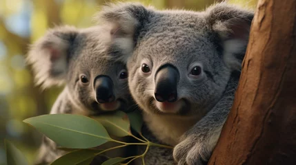 Schilderijen op glas koalas hugging each other © KWY