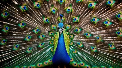 Fototapeta premium a peacock with its feathers spread
