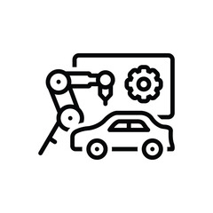 Black line icon for manufactured 