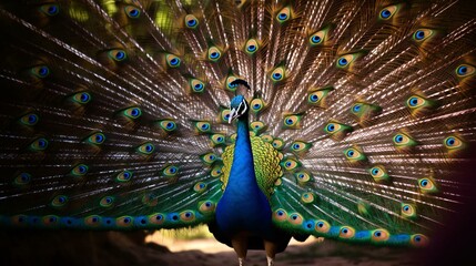 Obraz premium a peacock with its feathers spread