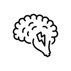 Black line icon for brainstorm