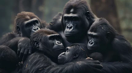Foto op Plexiglas a group of monkeys © KWY