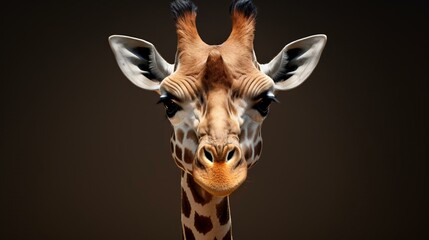 a giraffe with horns