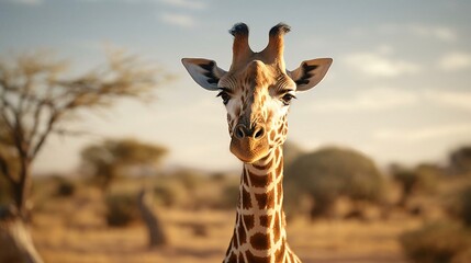 a giraffe with a long neck