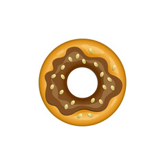 Donut colored cartoon fast food vector icon - 673619746