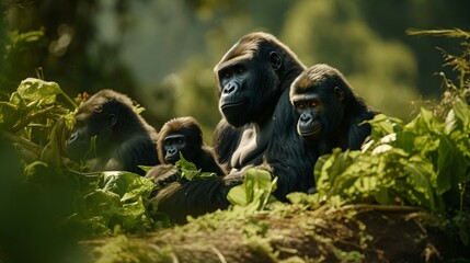 Naklejka premium a group of monkeys