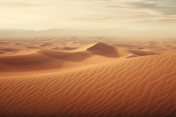 Fototapeta na wymiar Aerial background of a vast desert landscape with dunes and solitude