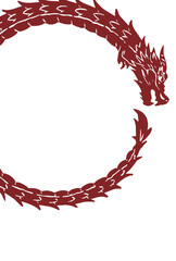 円形の龍のフレームの年賀状向け背景素材