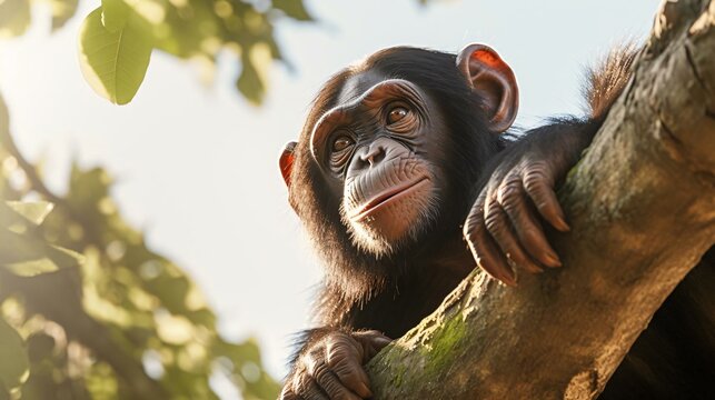 a monkey holding a leaf