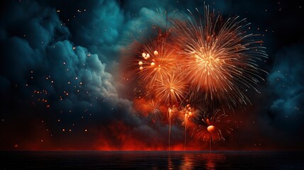 Greeting Card New Year 2024 With Fireworks Holiday , Happy New Year Background ,Hd Background
