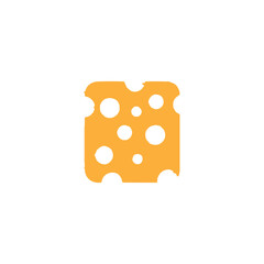 Cheese icon. Simple style cheese company big sale poster background symbol. Cheese brand logo design element. Cheese t-shirt printing. Vector for sticker.