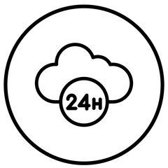 24 hour Vector Icon Design Illustration